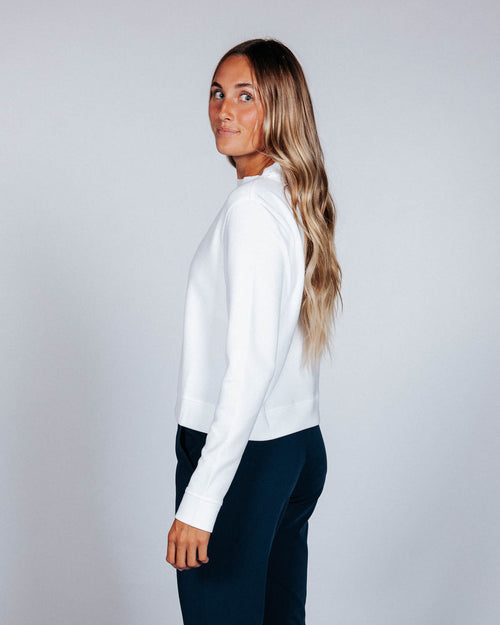 Women's White Crew Neck