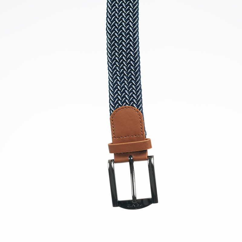 Primo Navy & White Braided Stretch Belt